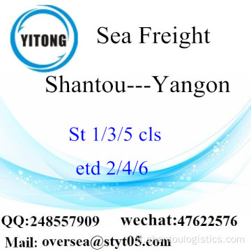 Shantou Port LCL Consolidação Para Yangon